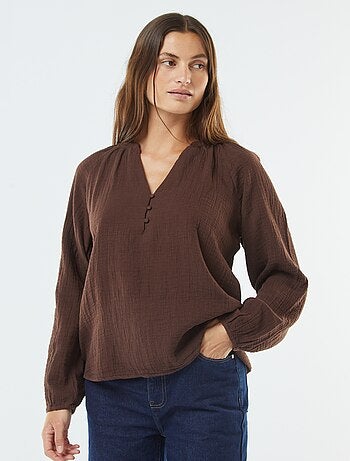 Blusa de gasa de algodón