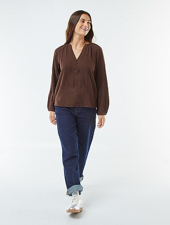 Blusa de gasa de algodón