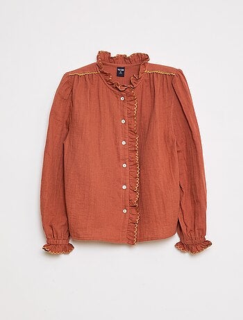 Blusa de gasa de algodón
