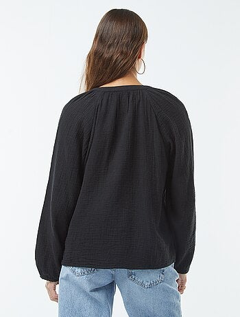 Blusa de gasa de algodón