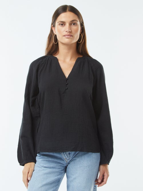 Blusa de gasa de algodón - Kiabi