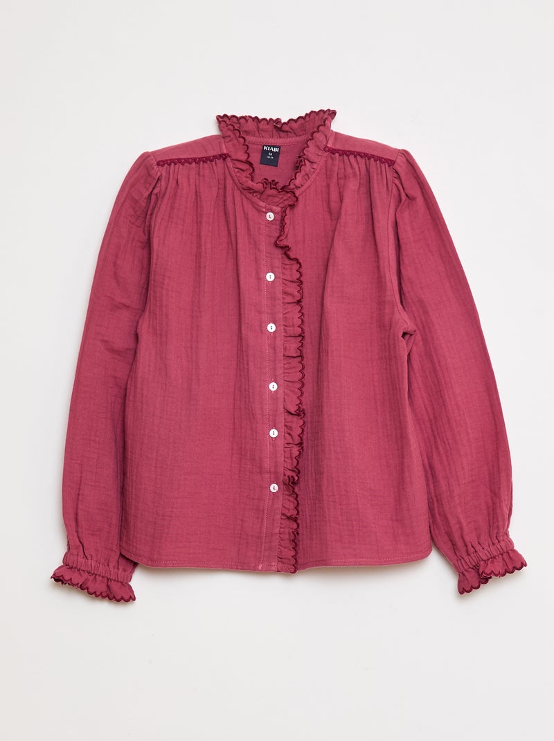 Blusa de gasa de algodón Purpura - Kiabi
