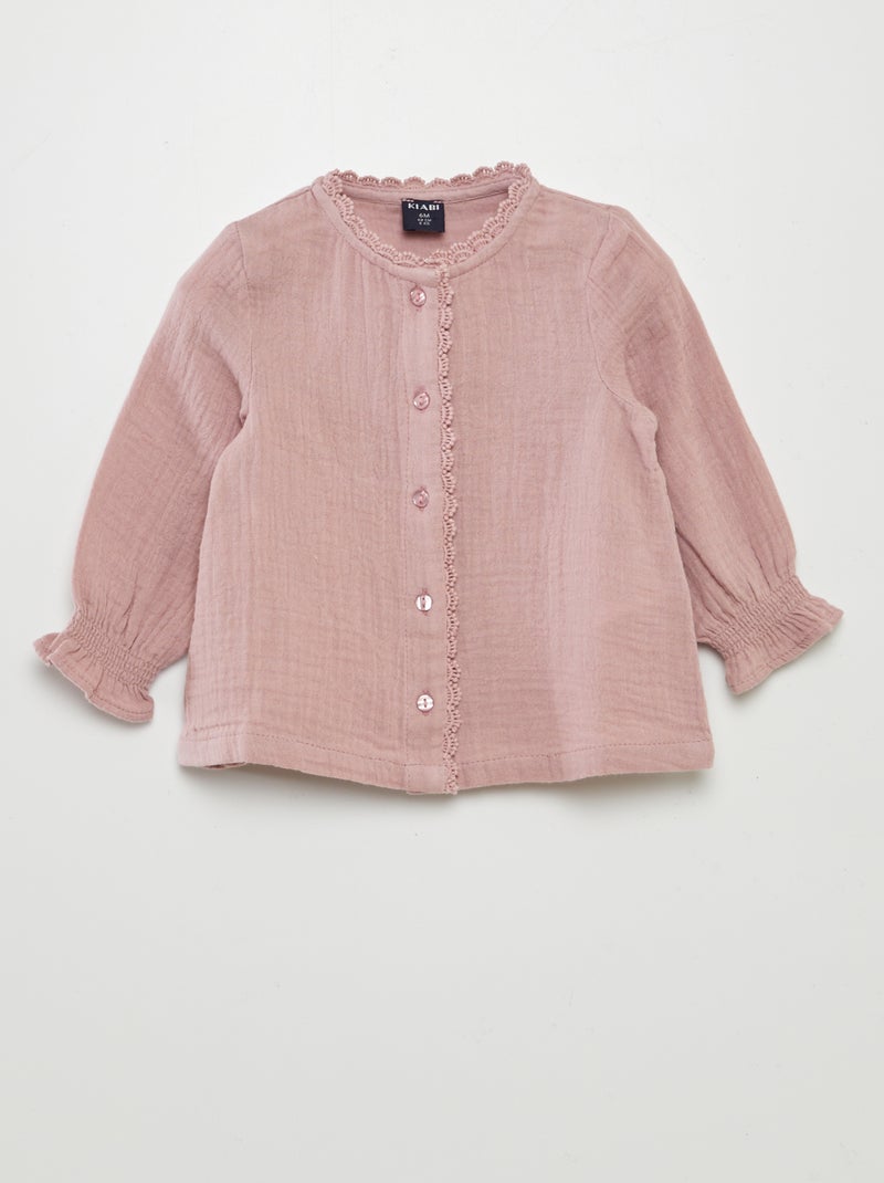 Blusa de gasa de algodón ROSA - Kiabi