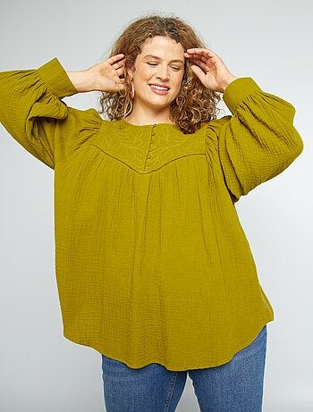 Blusa de gasa de algodón