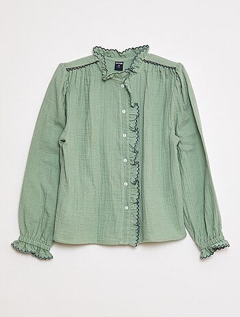 Blusa de gasa de algodón