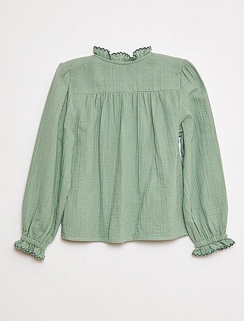 Blusa de gasa de algodón