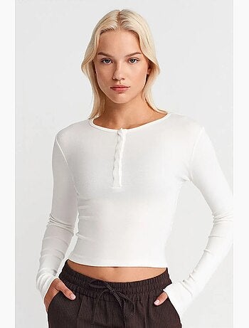 Blusa de jersey de manga larga slim fit dilvin