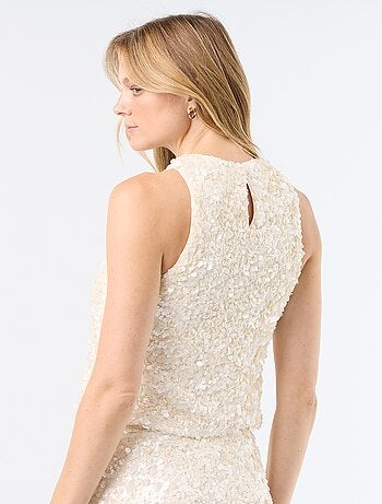 Blusa de lentejuelas sin mangas