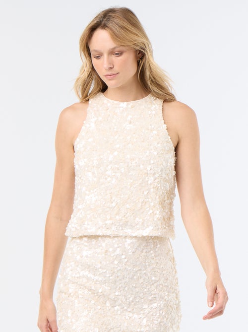 Blusa de lentejuelas sin mangas - Kiabi