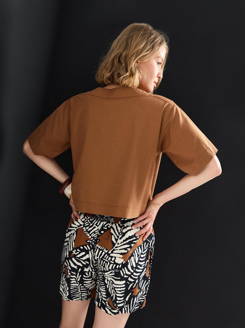 Blusa de lino, MO Fashion Marrón - Kiabi