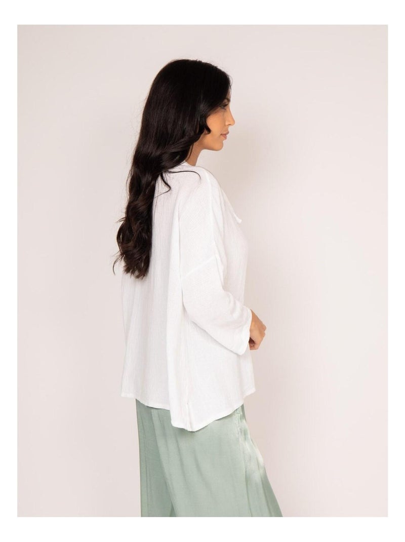 Blusa de manga 3/4 FIORETA Blanco - Kiabi