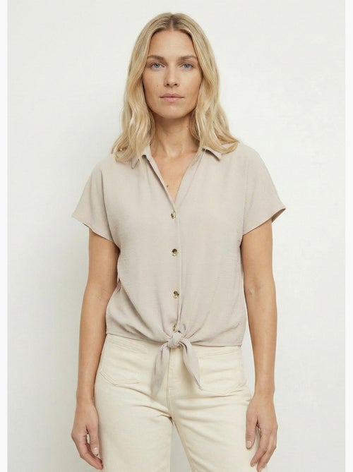 Blusa de manga corta, atada a la cintura. - Afibel - Kiabi