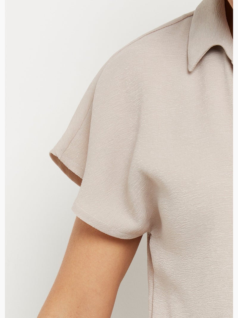 Blusa de manga corta, atada a la cintura. - Afibel Arena - Kiabi