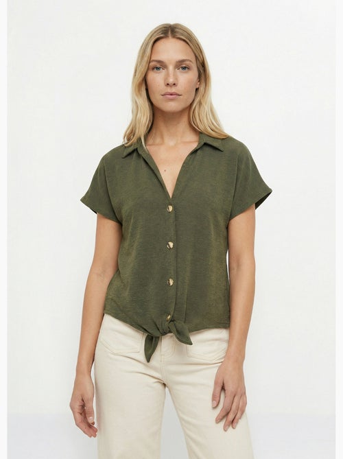 Blusa de manga corta, atada a la cintura. - Afibel - Kiabi