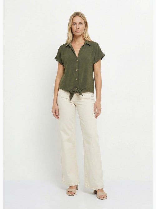 Blusa de manga corta, atada a la cintura. - Afibel - Kiabi