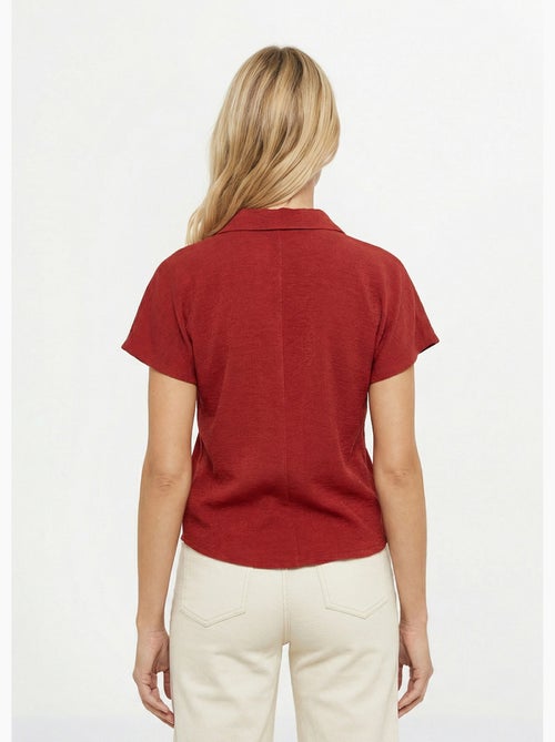 Blusa de manga corta, atada a la cintura. - Afibel - Kiabi