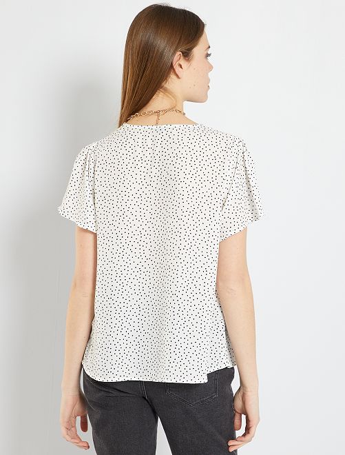 Blusa de manga corta - BLANCO - Kiabi - 12.00€