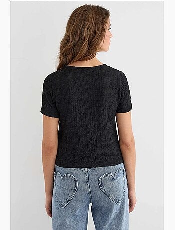 Blusa de manga corta con detalle de lazo hiccup