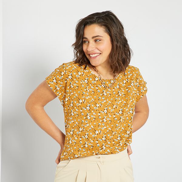 Blusa Amarilla Print Flores | Cuidado con el Perro