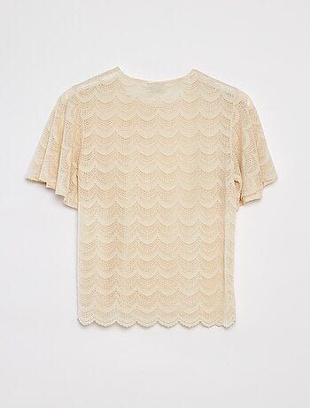 Blusa de manga corta de encaje 'JDY'