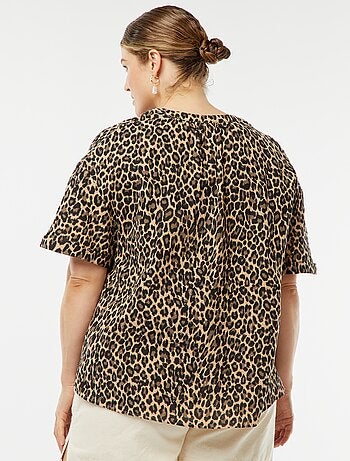 Blusa de manga corta de gasa de algodón