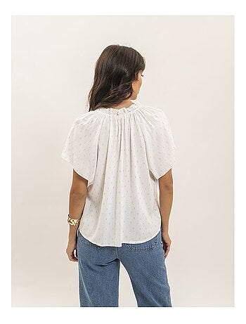 Blusa de manga corta estampada lurex FIKOL
