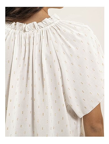 Blusa de manga corta estampada lurex FIKOL