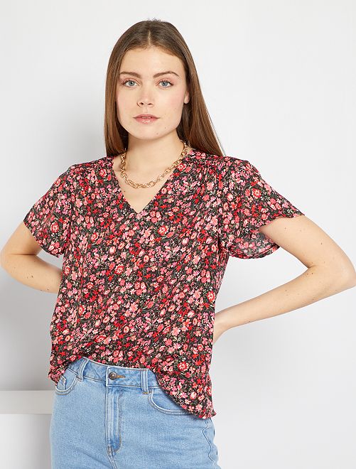 Blusa de manga corta - ROSA - Kiabi - 12.00€