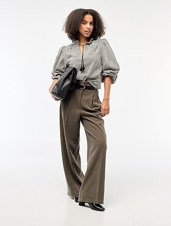 Blusa de manga larga a cuadros