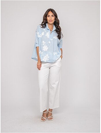 Blusa de manga larga con bordado OPEYA