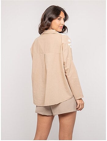 Blusa de manga larga con bordado OPEYA