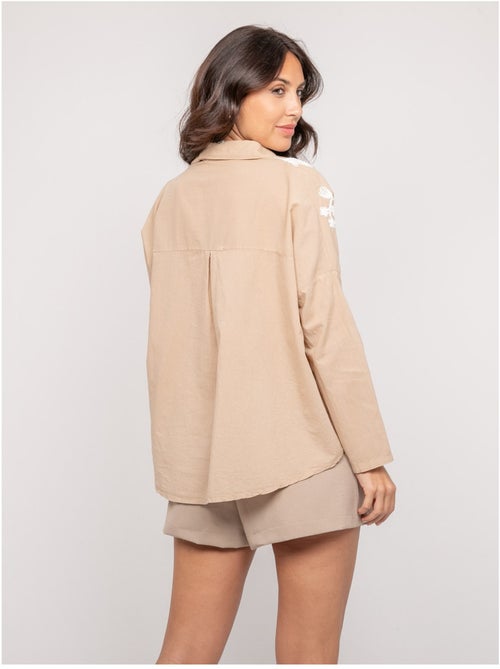 Blusa de manga larga con bordado OPEYA - Kiabi Blusa de manga larga con bordado OPEYA - Kiabi