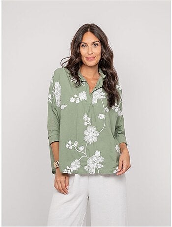 Blusa de manga larga con bordado OPEYA