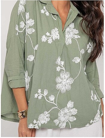 Blusa de manga larga con bordado OPEYA