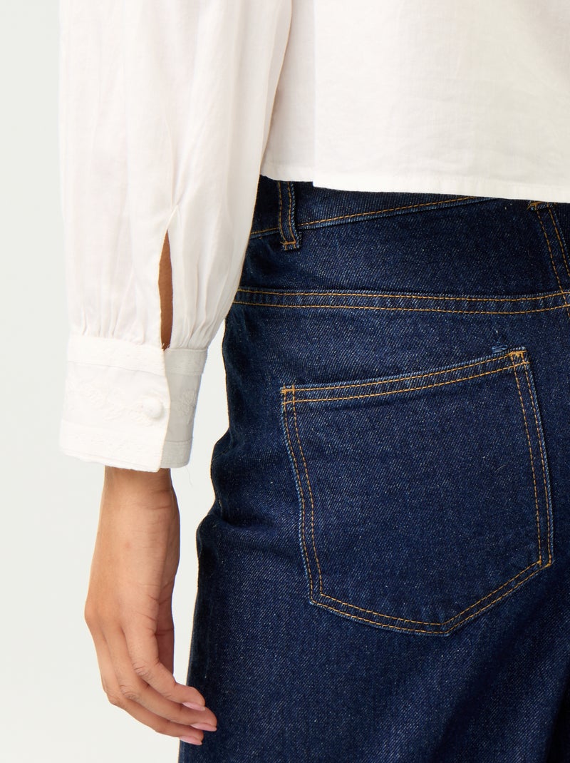 Blusa de manga larga con bordados Blanco - Kiabi