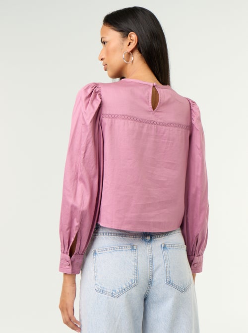 Blusa de manga larga con bordados - Kiabi Blusa de manga larga con bordados - Kiabi