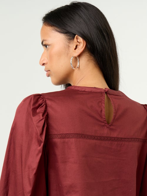 Blusa de manga larga con bordados - Kiabi Blusa de manga larga con bordados - Kiabi