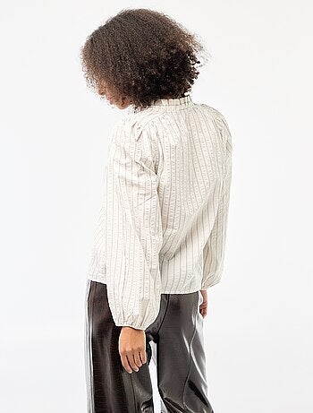 Blusa de manga larga a cuadros