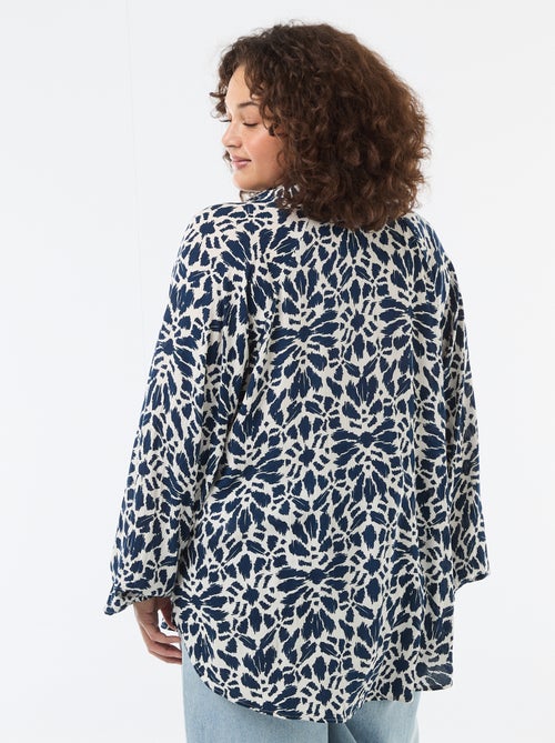 Blusa de manga larga con cuello de pico suelto - Kiabi