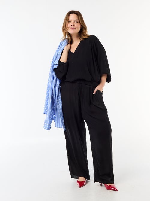 Blusa de manga larga con cuello de pico suelto - Kiabi