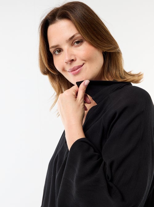 Blusa de manga larga con cuello de pico suelto - Kiabi