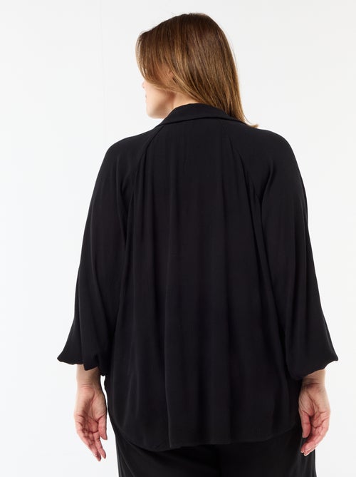 Blusa de manga larga con cuello de pico suelto - Kiabi