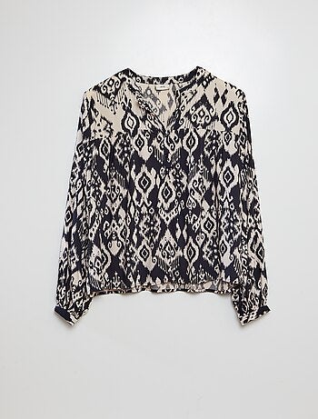 Blusa de manga larga con cuello redondo abotonado estampado fantasía 'JDY'