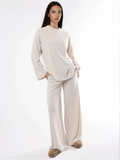 Blusa de manga larga con cuello redondo y ajuste relajado busem - Kiabi Blusa de manga larga con cuello redondo y ajuste relajado busem - Kiabi