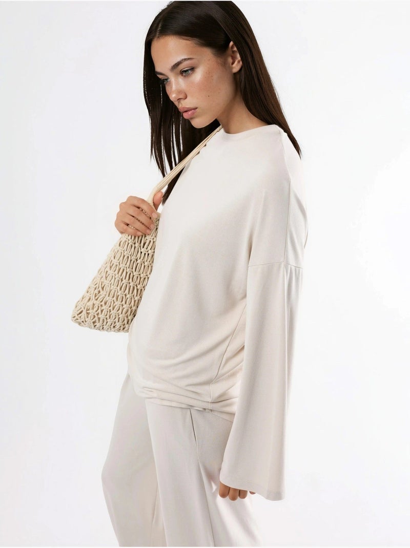 Blusa de manga larga con cuello redondo y ajuste relajado busem Arena - Kiabi