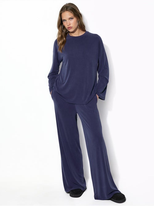 Blusa de manga larga con cuello redondo y ajuste relajado busem - Kiabi Blusa de manga larga con cuello redondo y ajuste relajado busem - Kiabi