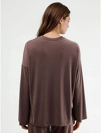 Blusa de manga larga con cuello redondo y ajuste relajado busem