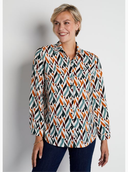 Blusa de manga larga con estampado gráfico - afibel - Kiabi Blusa de manga larga con estampado gráfico - afibel - Kiabi