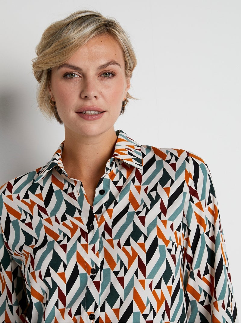 Blusa de manga larga con estampado gráfico - afibel Verde - Kiabi