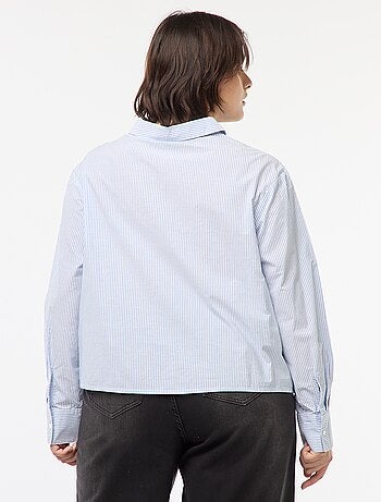Blusa de manga larga de rayas con bordados